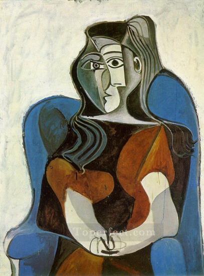 Woman seated in an armchair Jacqueline II 1962 Pablo Picasso Oil Paintings